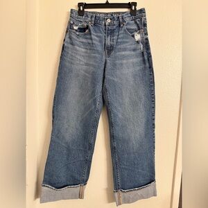 American Eagle High Waist Cuffed StovePipe Denim Jeans